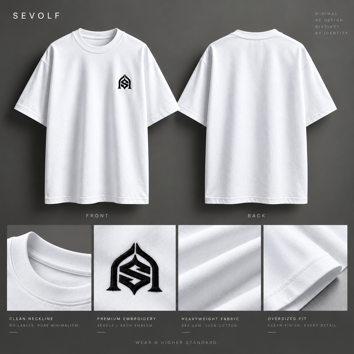 SEVOLF / ARCH — Embroidered Oversized T-Shirt